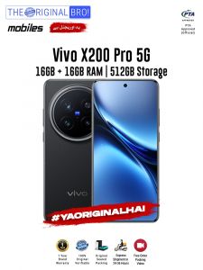 Vivo X200 Pro 5G - 16GB RAM - 512GB Storage - PTA Approved - 12 Months Warranty - Grey - The Original Bro Mobiles - TOB35